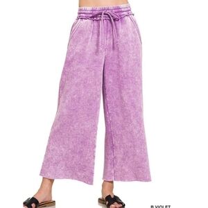 New Zenana Fleece Palazzo Sweatpants
